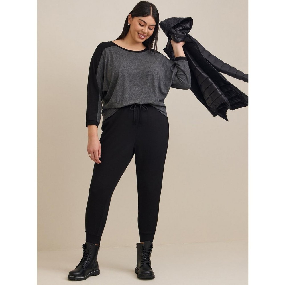 Super Soft Slub Striped Sleeve Dolman Top - Torrid 2 - NWT
